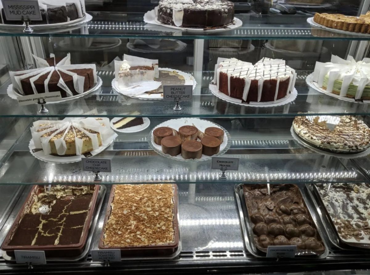 Dessert case at Caffé Palermo in New York